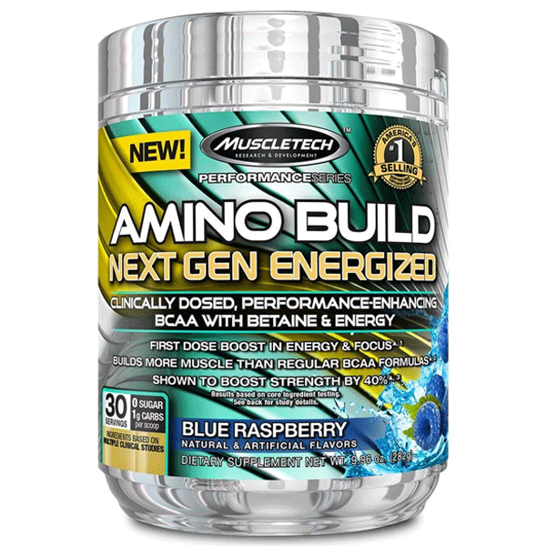 Muscletech Amino Build 267gr Intra Workout Amino Acids Energy Electrolytes And Carbohydrates Flavor: White Raspberry|Icy Rocket Freeze|Blue Raspberry|Fruit Punch