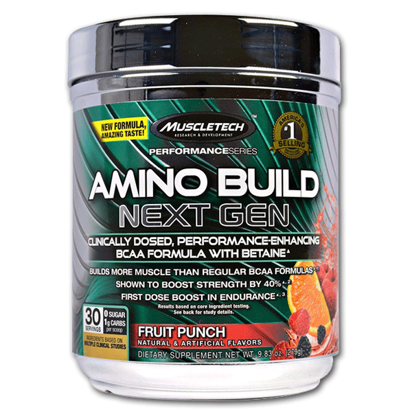 Muscletech Amino Build 267gr Intra Workout Amino Acids Energy Electrolytes And Carbohydrates Flavor: White Raspberry|Icy Rocket Freeze|Blue Raspberry|Fruit Punch